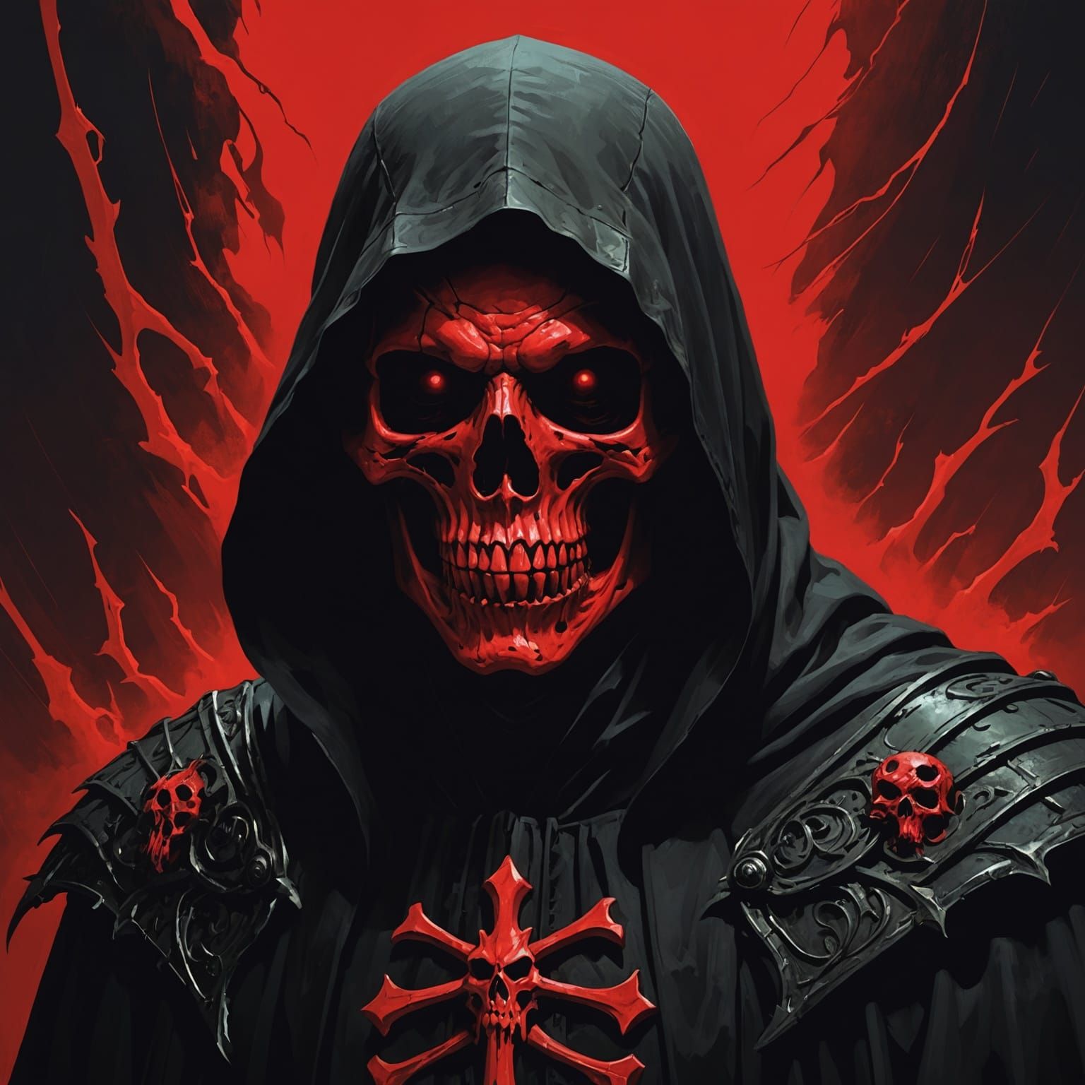 Sinister Red Death in Dark Fantasy Style