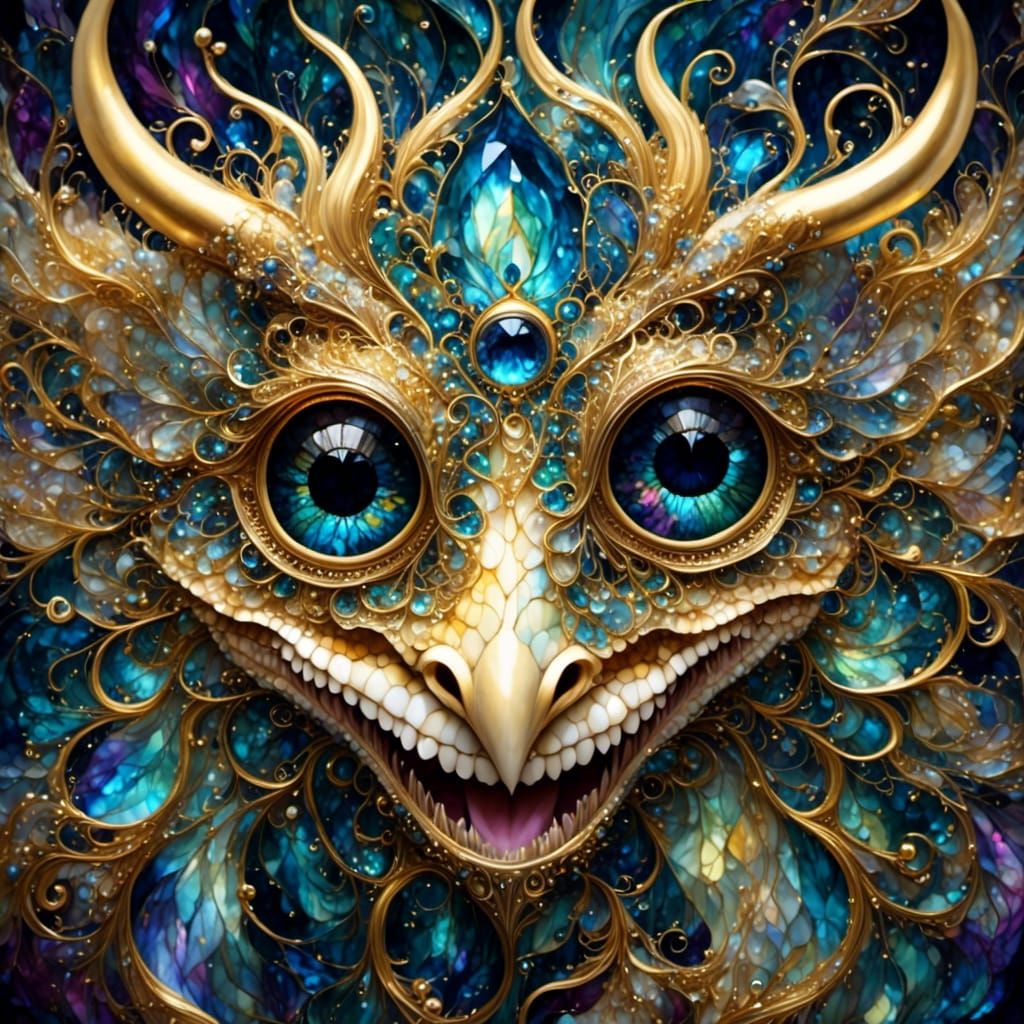 Cheerful Fantasy Fractal with Sparkling Eyes