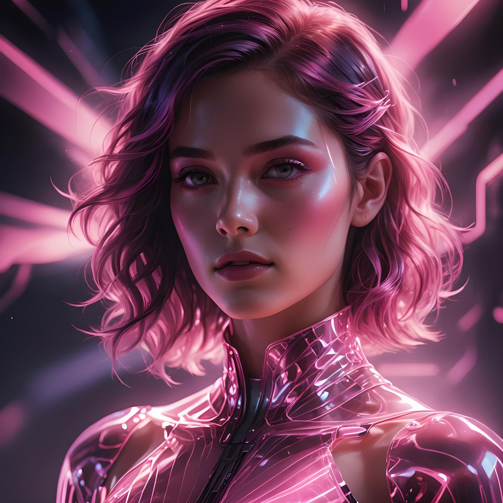 Pink Glass Woman: A Translucent Beauty