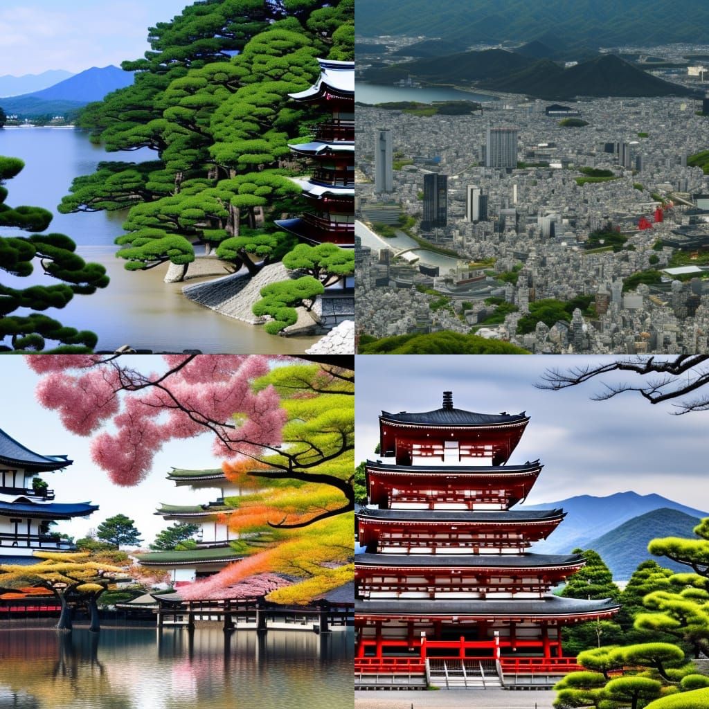 Classic Japanese Cherry Blossom Landscape