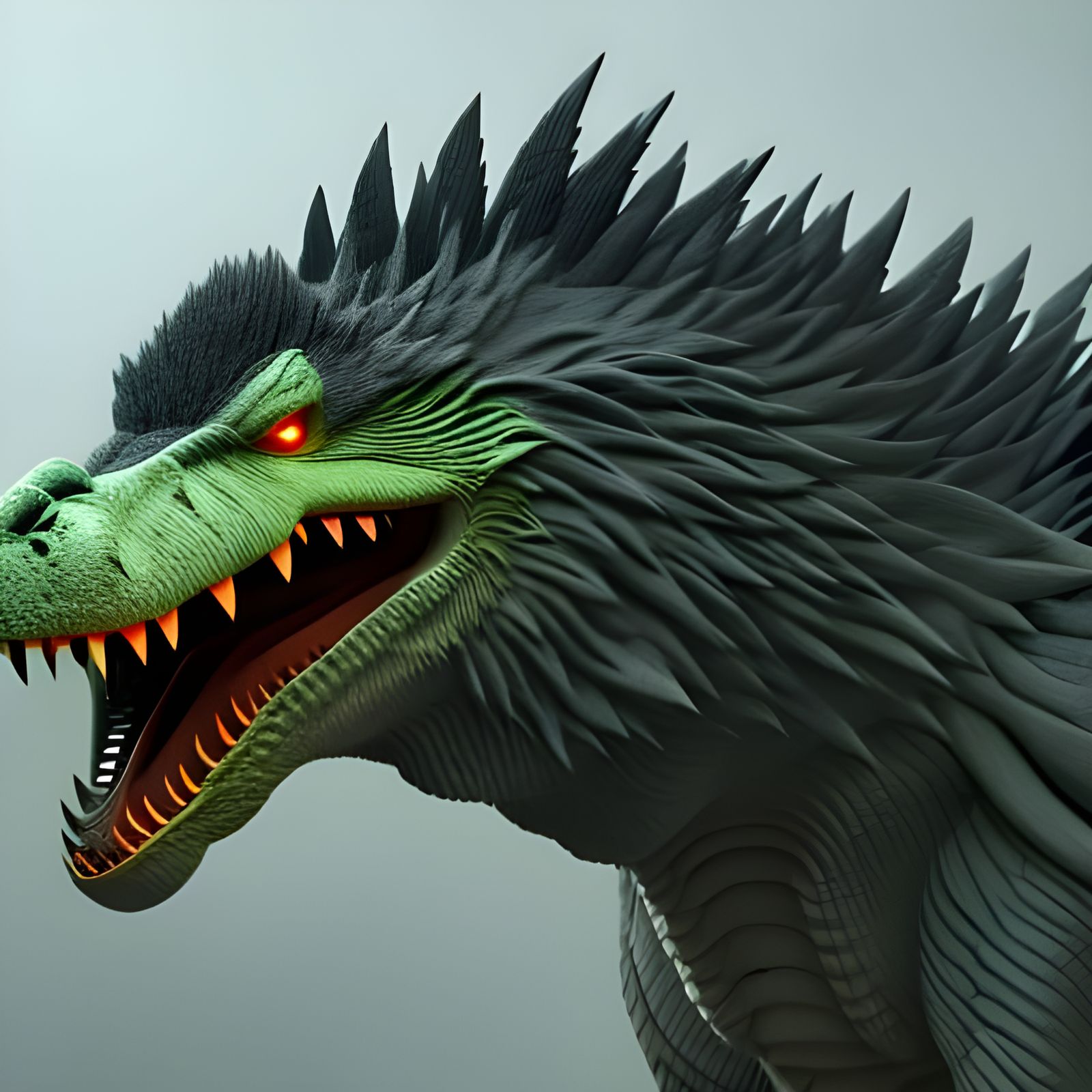 Godzilla Digital Art in Detailed 3D Render