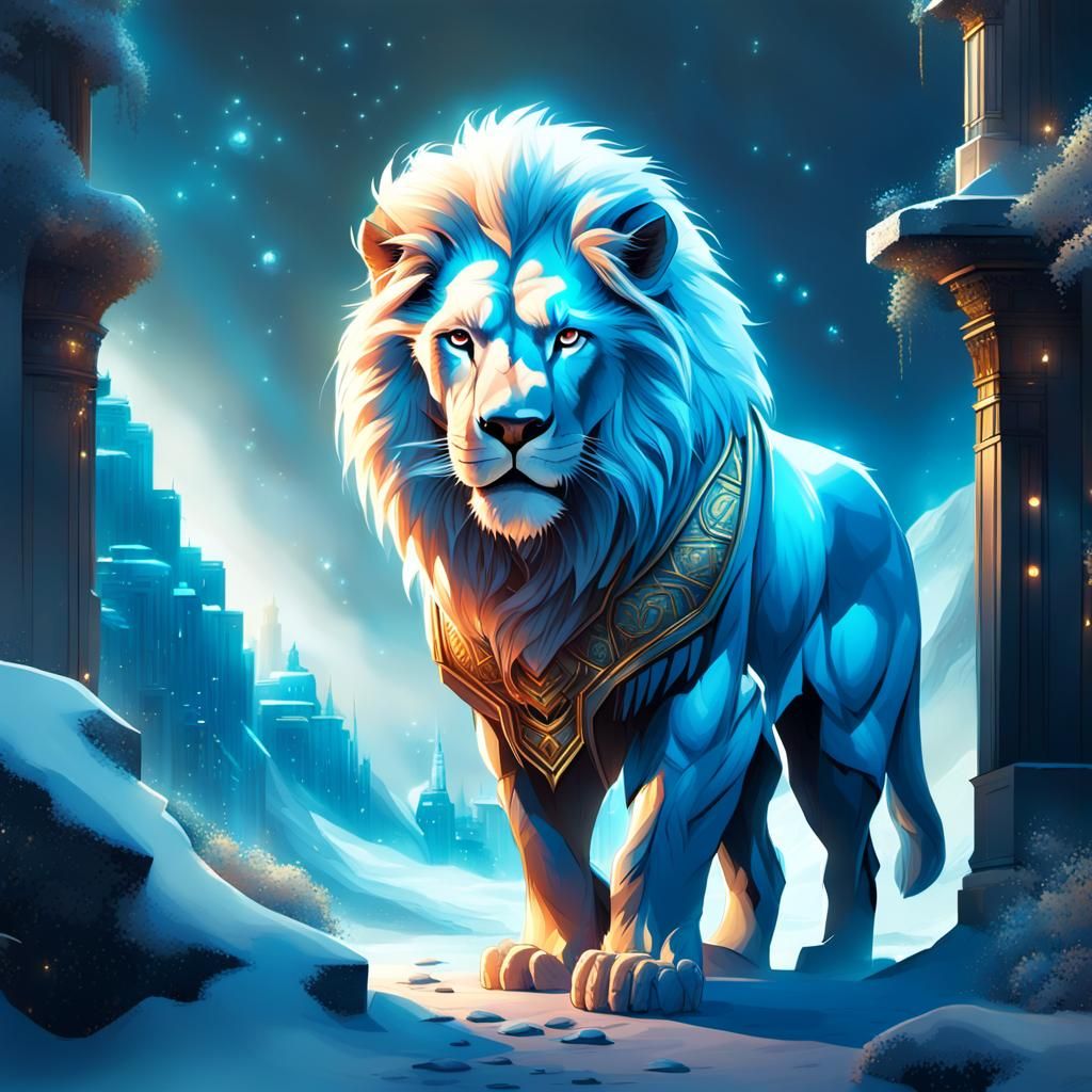 Mystical Cityscape Superhero in Art Nouveau Style