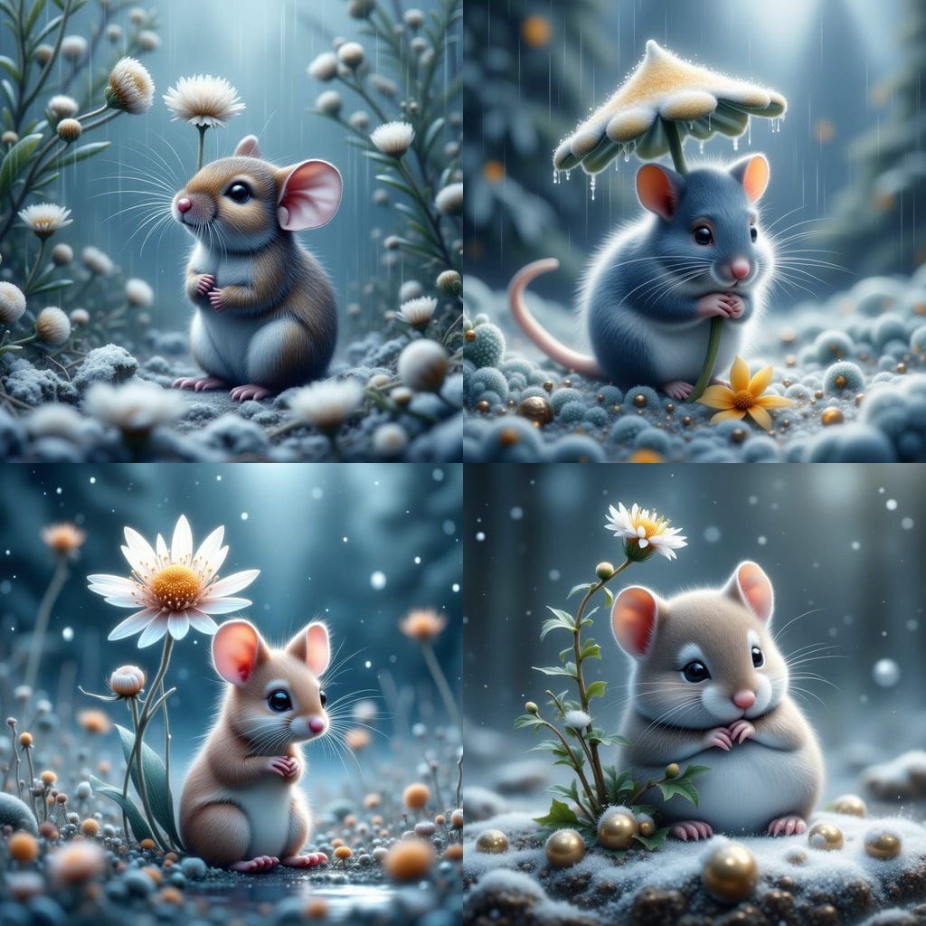 Stunning Whimsical Mouse Scene in Moody Digital Art