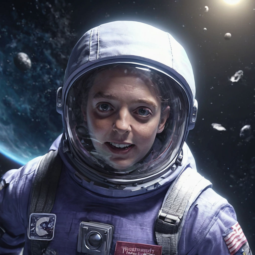 Ethereal Astronaut Portrait Amidst Swirling Galaxies