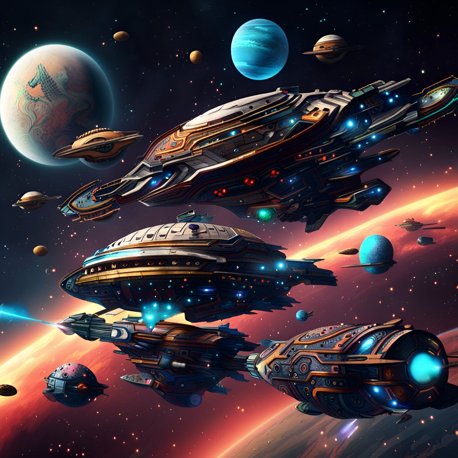 Galaxy War: Planets and Spaceships in Art Brut