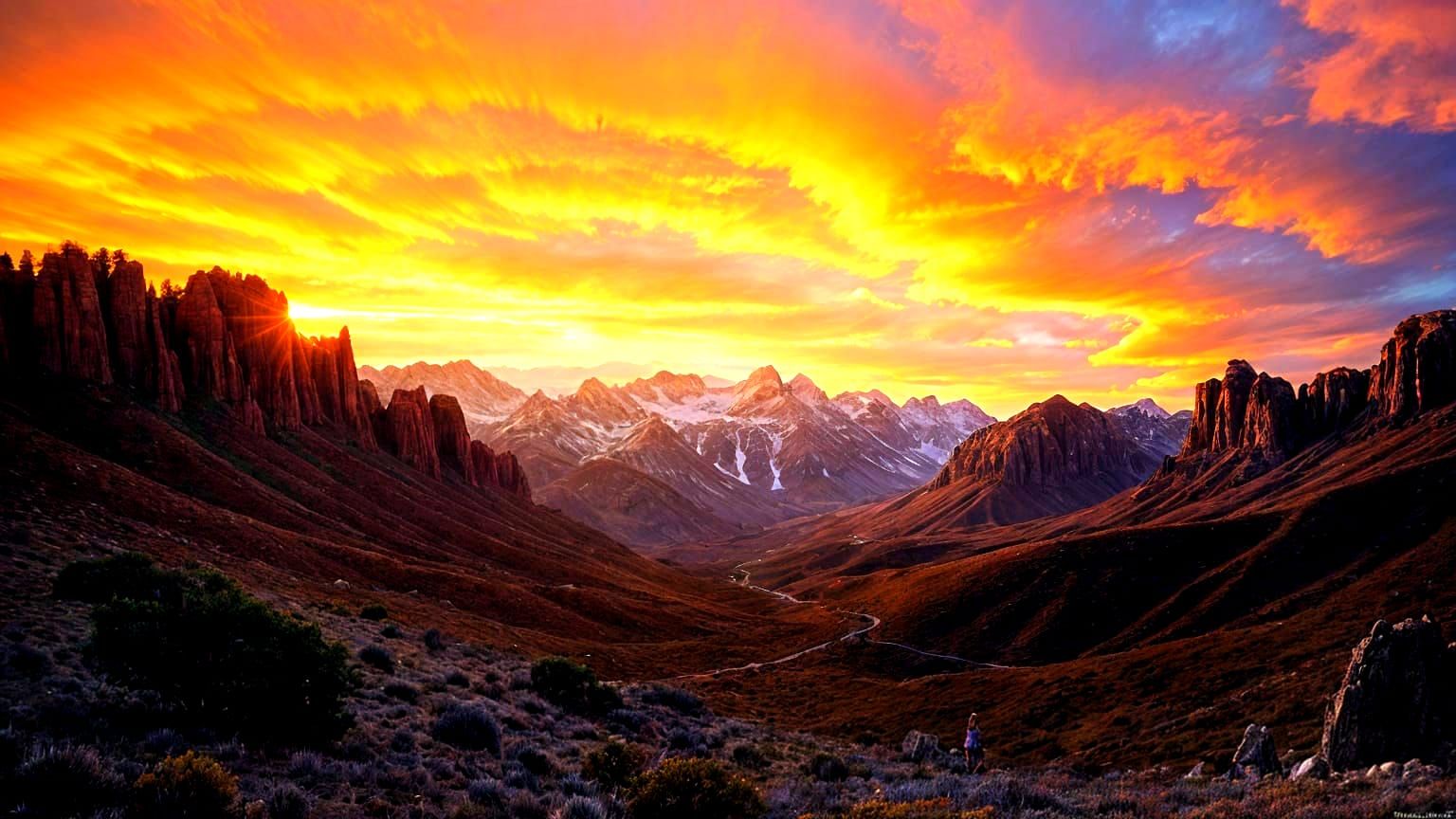 Vibrant Fantasy Landscape in Film Photography Style