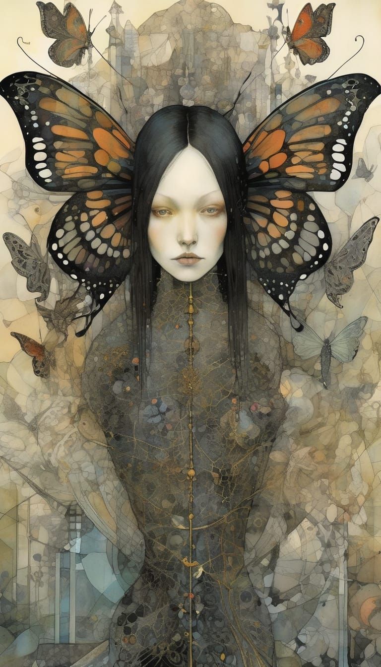 Gothic Butterfly on Geometric Edge