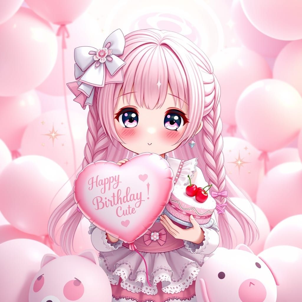 Whimsical Manga Birthday Celebration in Pastel Colors