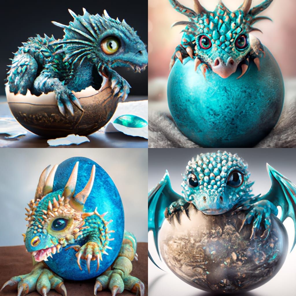 Cyan Dragon Hatchling in Detailed 3D Rendering