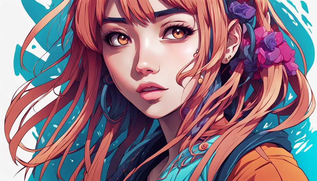 Detailed Anime Girl Portrait with Dynamic Lighting
