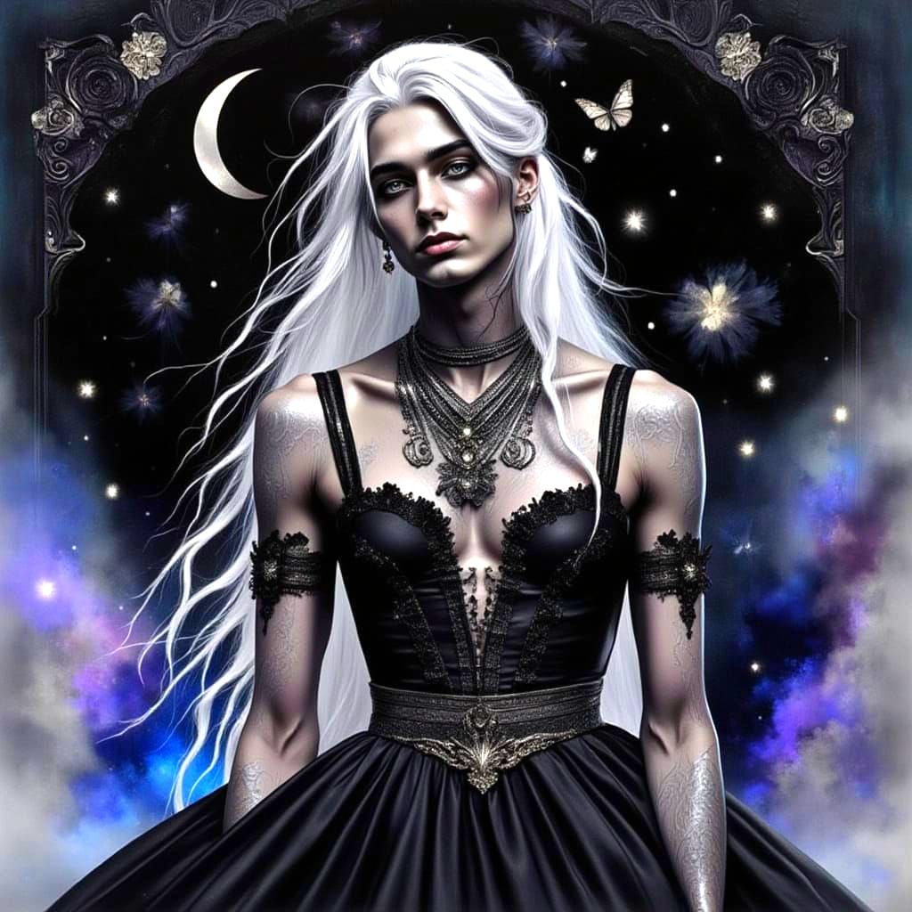 Gothic Fantasy Man in Renaissance Oil Painting Style