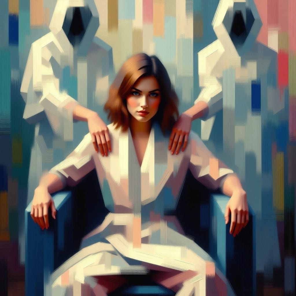 Ghostly Hands in Modernist Oil Painting Style