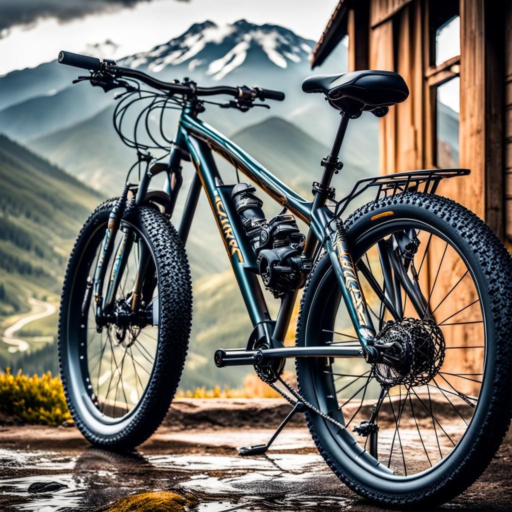 Hyperrealistic Mountain Bike with Intricate Detail