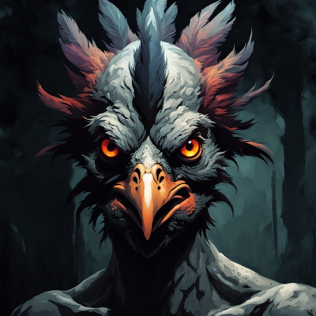 Dark Fantasy Cyclops: Multicolored Eye and Ominous Shadows