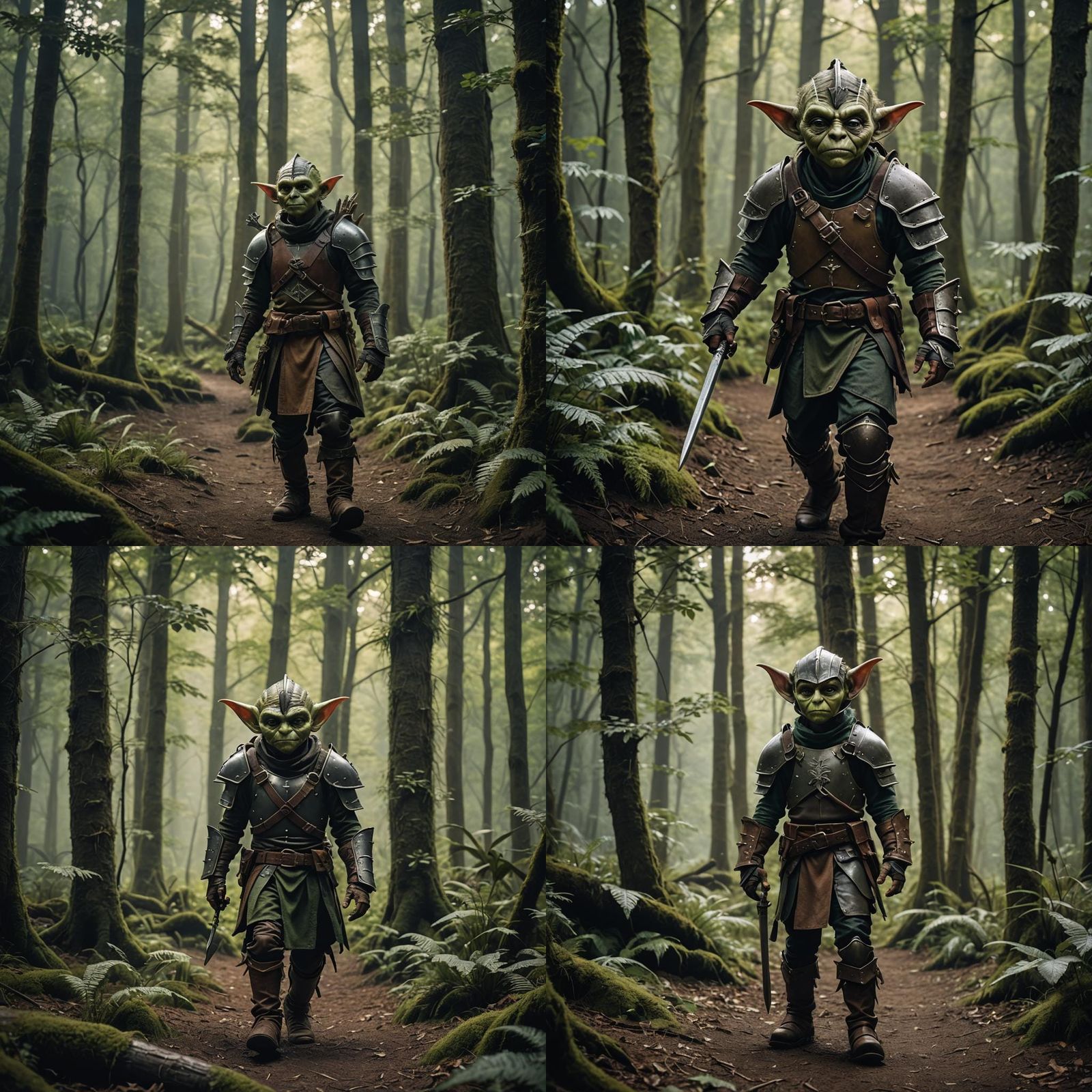Goblin Rogue in Mystical Forest: Cinematic Film Still