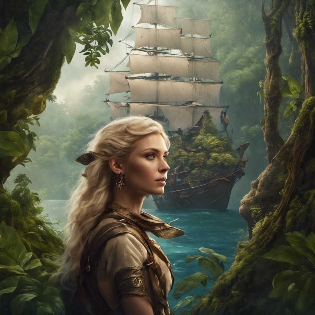 Fantasy Archeologist Observes Wind Rigger Vessel