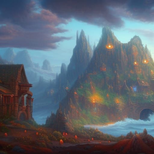 Detailed Matte Painting of Cool Homer