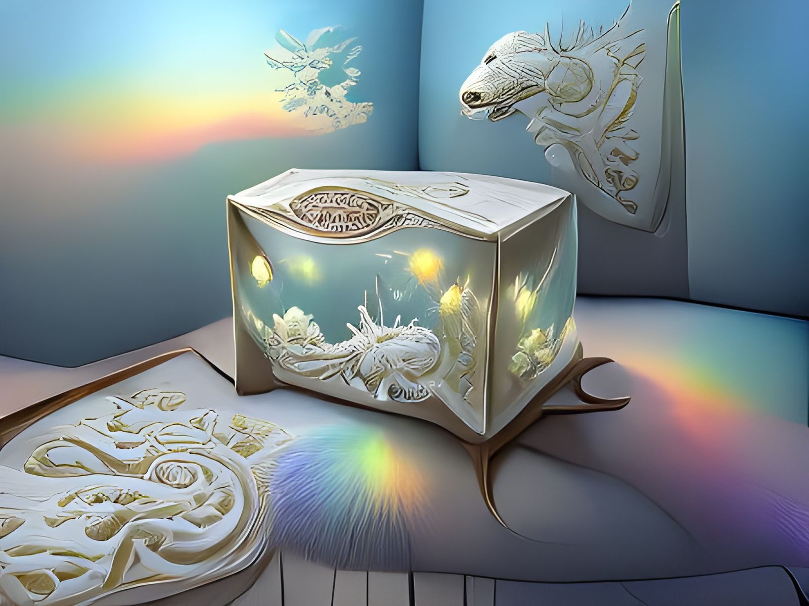 Magical Box with Mystical Light, Digital Painting