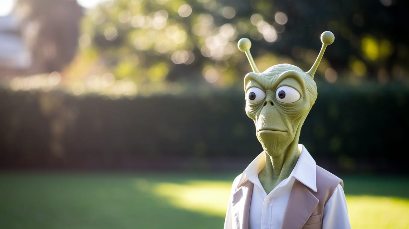 Roger the Alien in a Charming Suburban Portrait