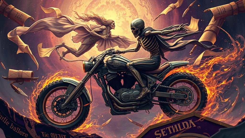 Ghost Rider Meets Ghost Writer in Art Nouveau Style
