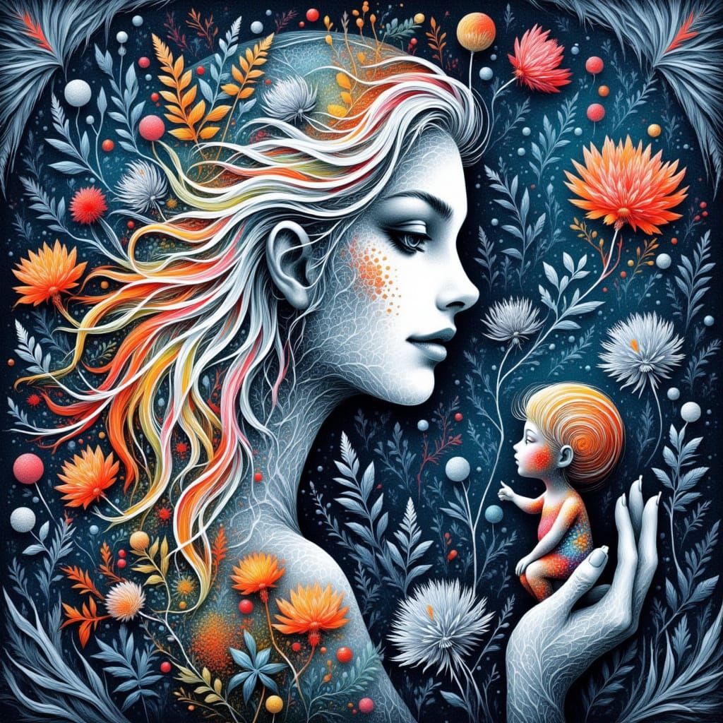 Aquarius Water Bearer in Vibrant Oil Paint