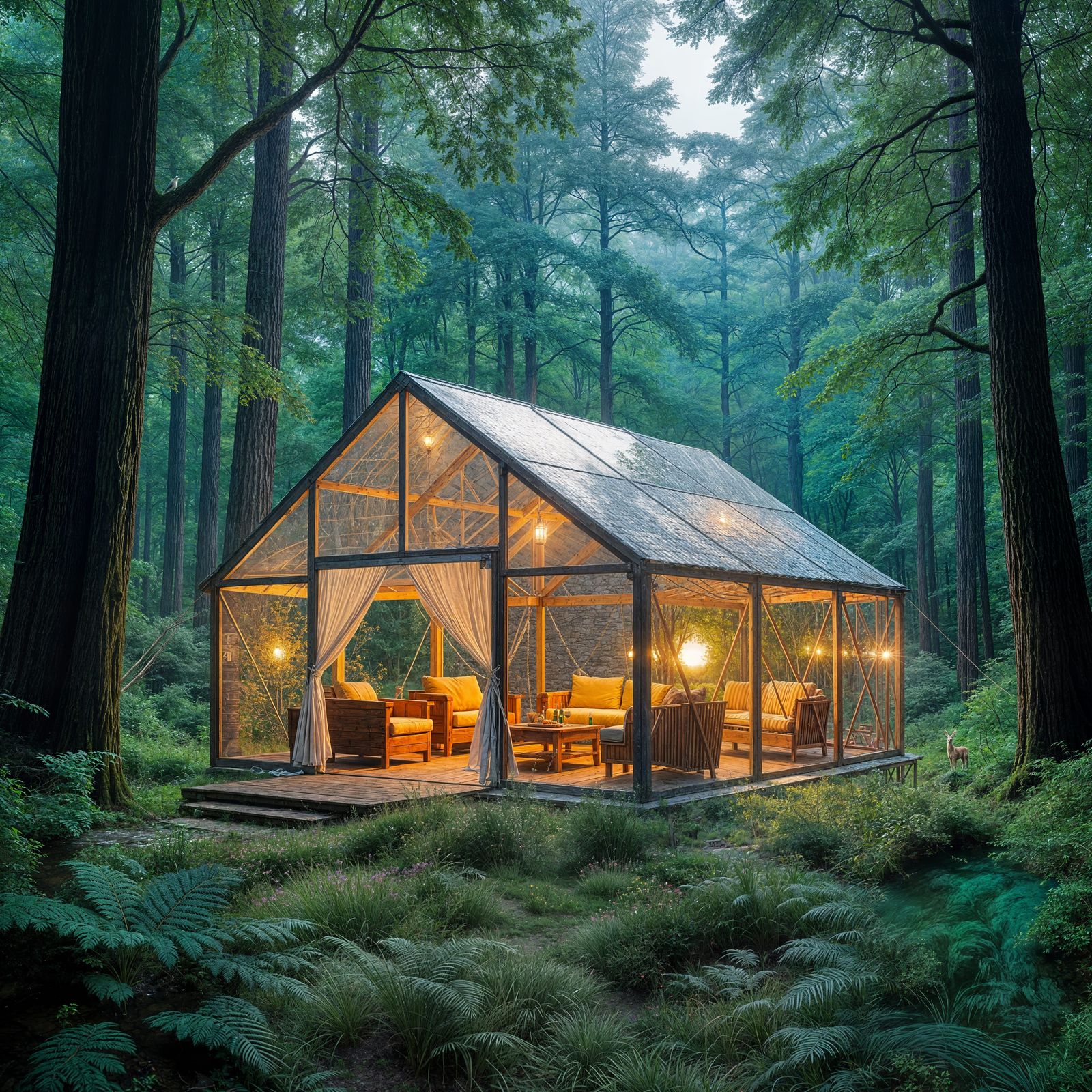 Transparent Tent in a Natural Setting