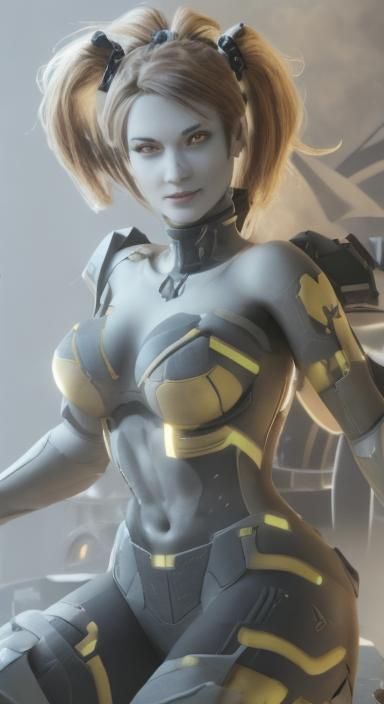 Smiling Nut Figure in Industrial Setting, Hyperrealistic