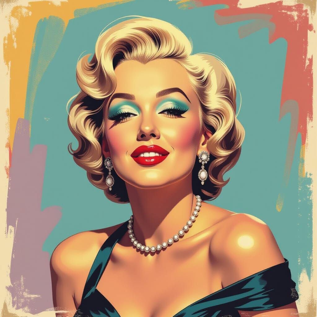Marilyn Monroe Portrait in Contemporary Art Drawing Style