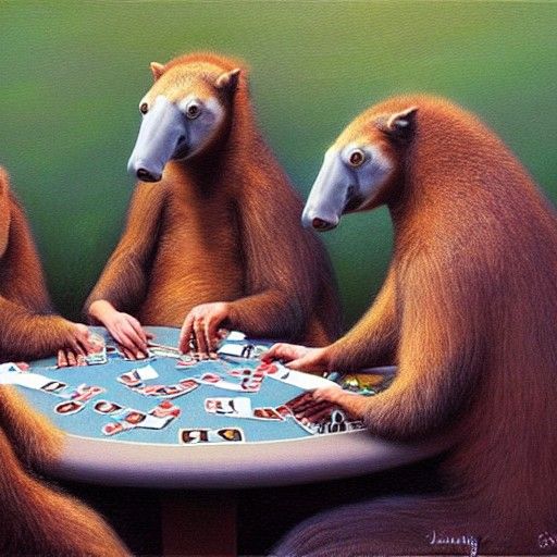 Anteaters Playing Poker