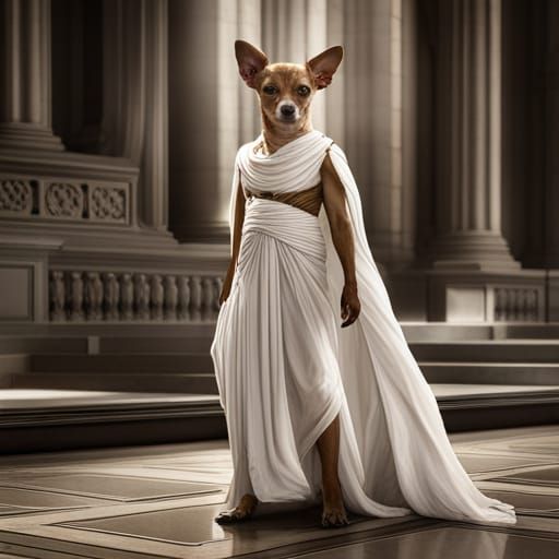 Chihuahua as Roman Senator: Detailed Matte Painting