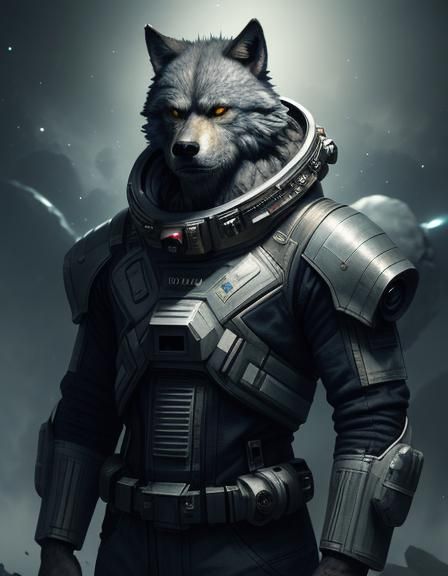 Wolfman in Spacesuit Concept Art