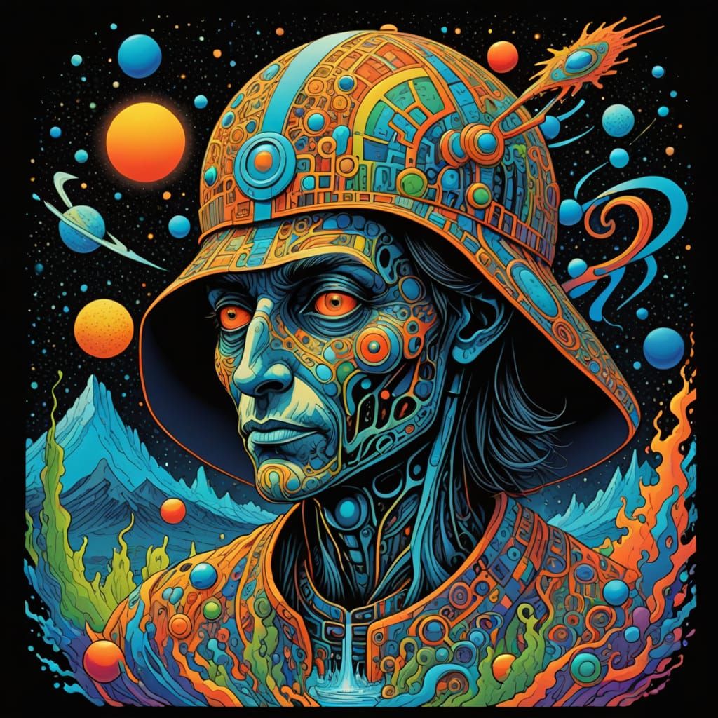 Psychedelic T-Shirt Art in Moebius Style