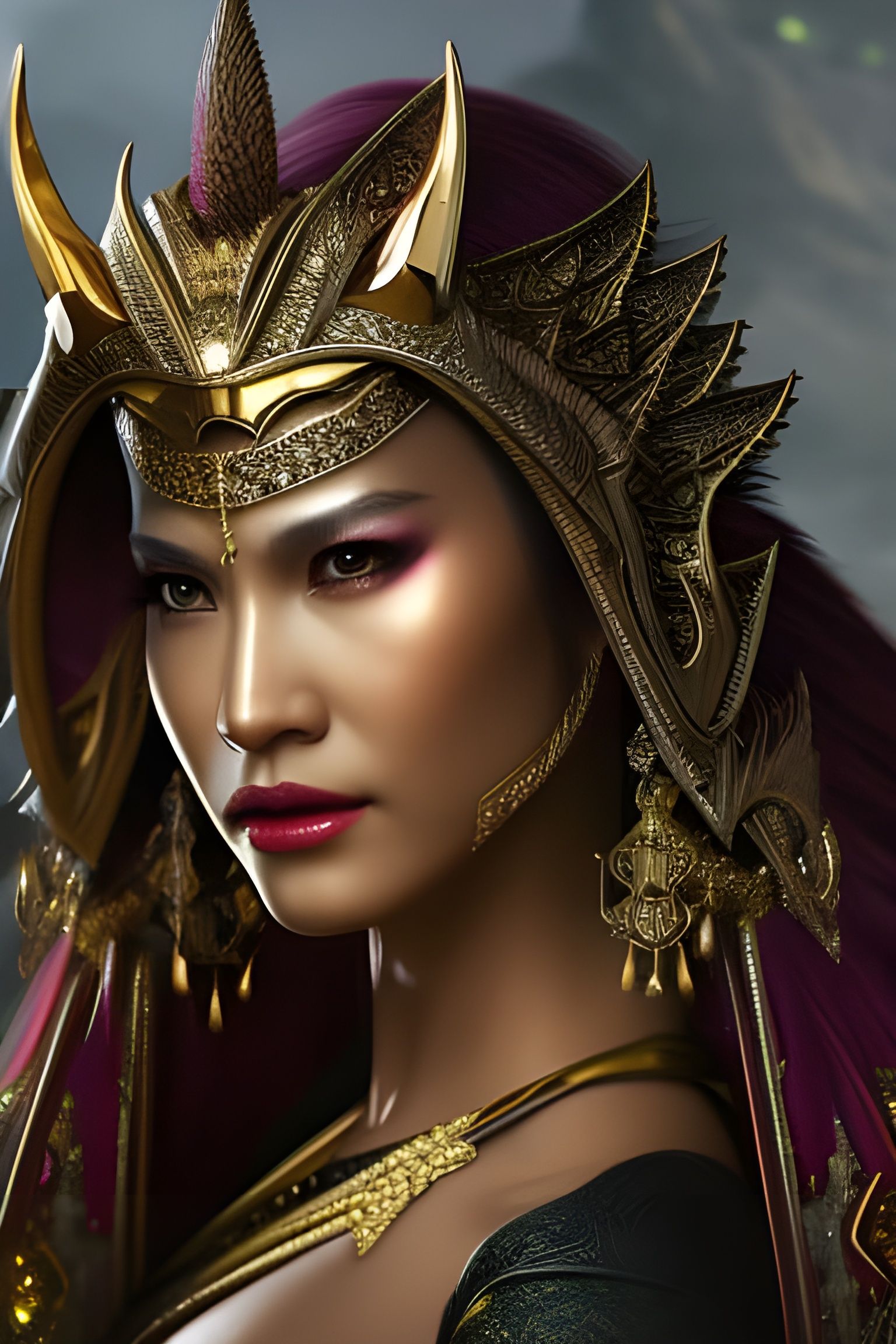 Dragon Princess Pencil Sketch with Fire Magic