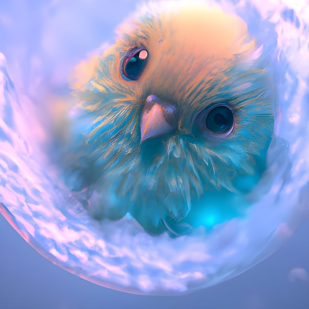 Adorable Baby Parrot Trapped in a Bubble