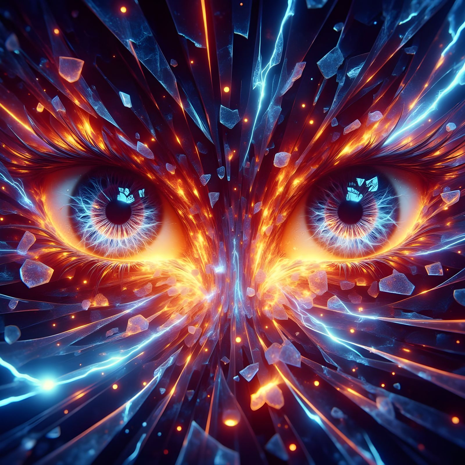 Brocken Glass Doe Eyes with Long Eyelashes