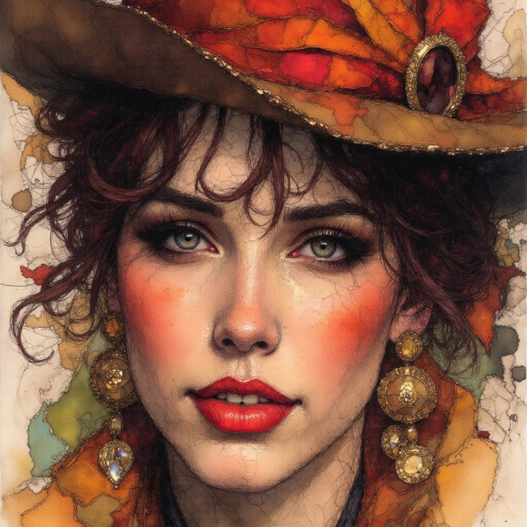 Pirate Alcohol Ink Sketch in Fantasy Art Style