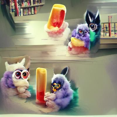 Furbys Eating Popsicles: A Whimsical Scene