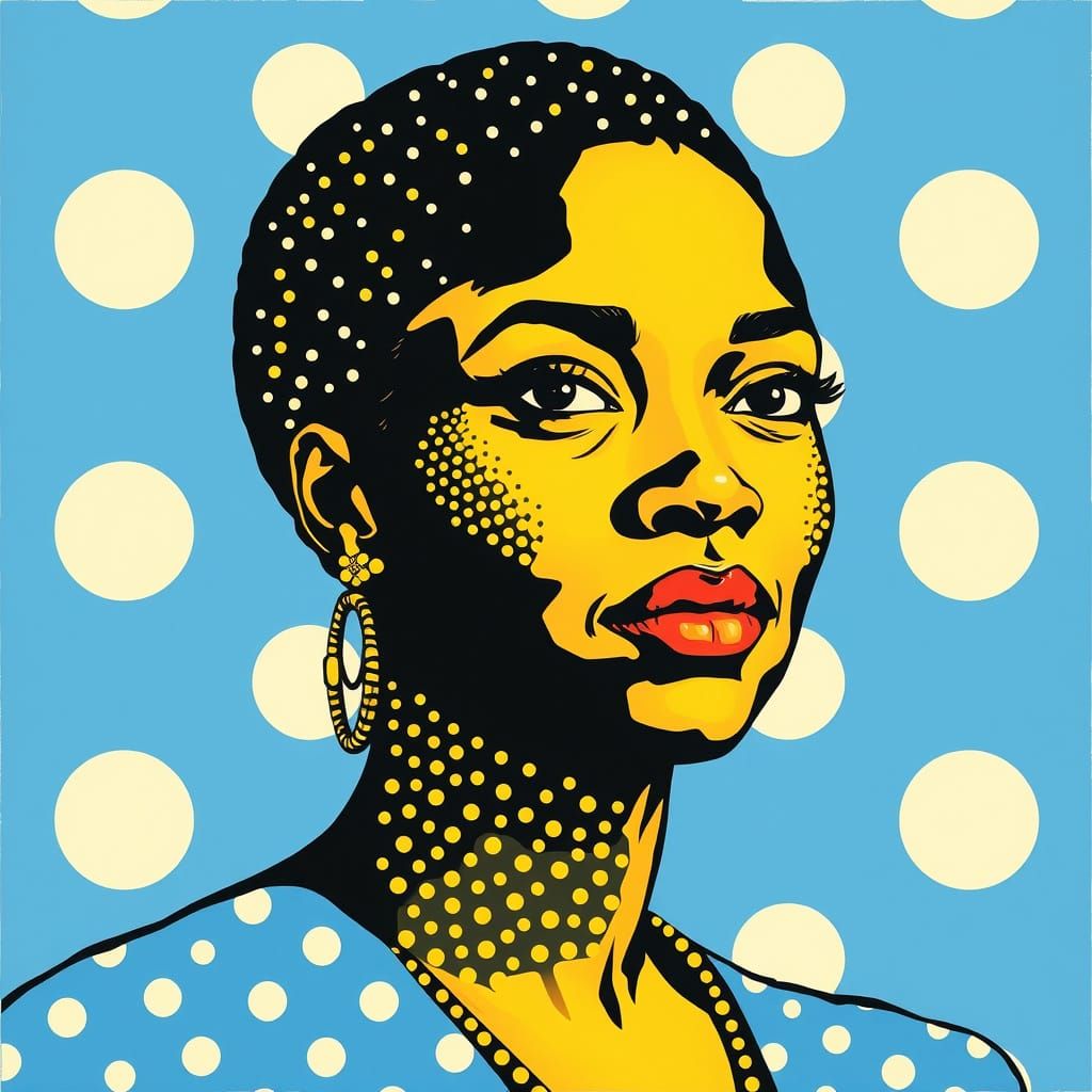Roy Lichtenstein-Style Portrait of Juanita Naima Grubbs