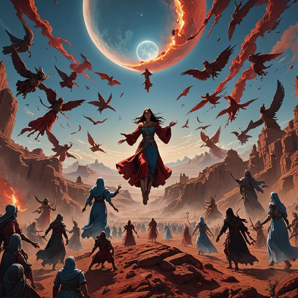 Mary Magdalene Levitating Above a Demonic World