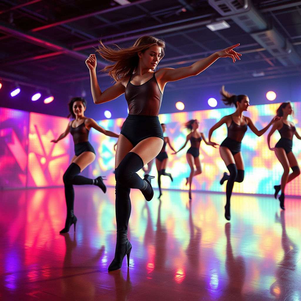 Energetic Jazz Ballet Dancers in Flashdance Style