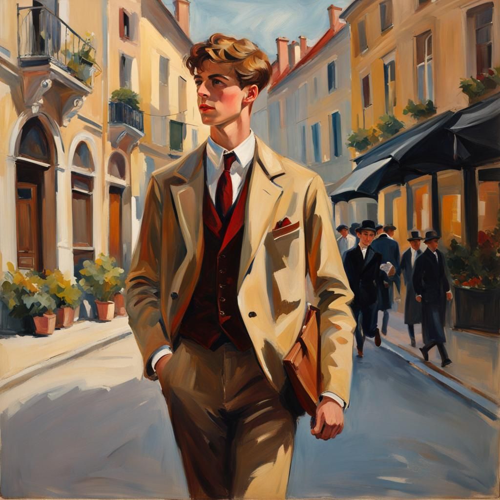 Young Man in the style of John Singer Sargent 240311