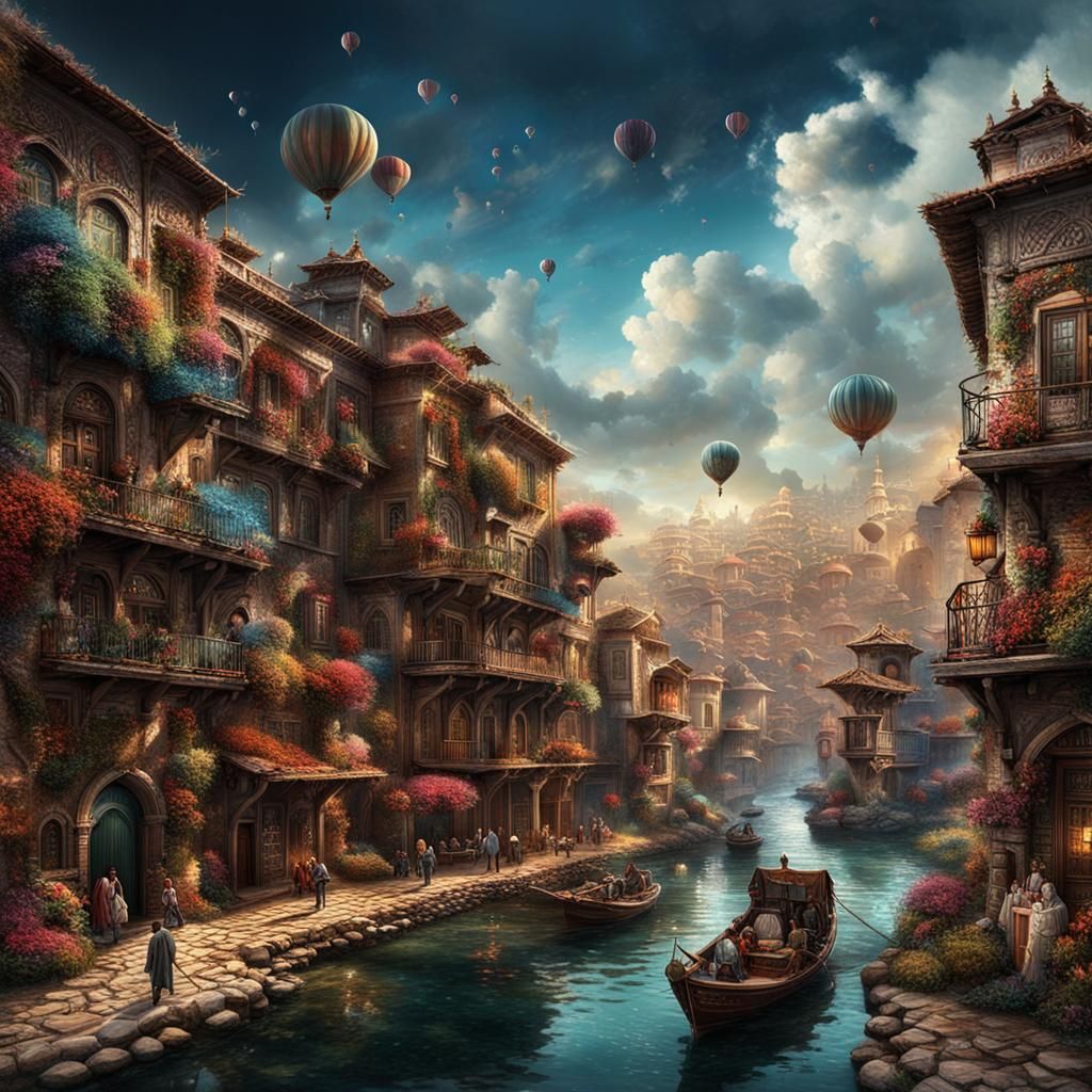 Suicidal Man Rescued by Sister, Fantasy Art