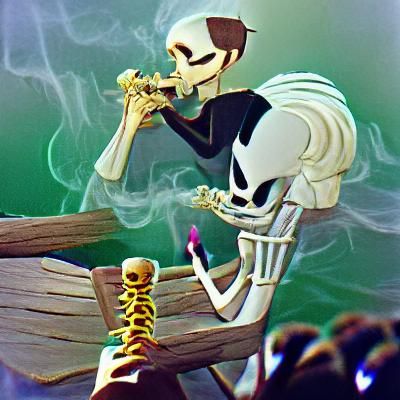 Jack Skellington Smoking: Digital Art