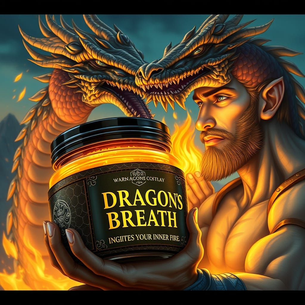 Polished Obsidian Jar with Dragon Scales and Fiery Glow