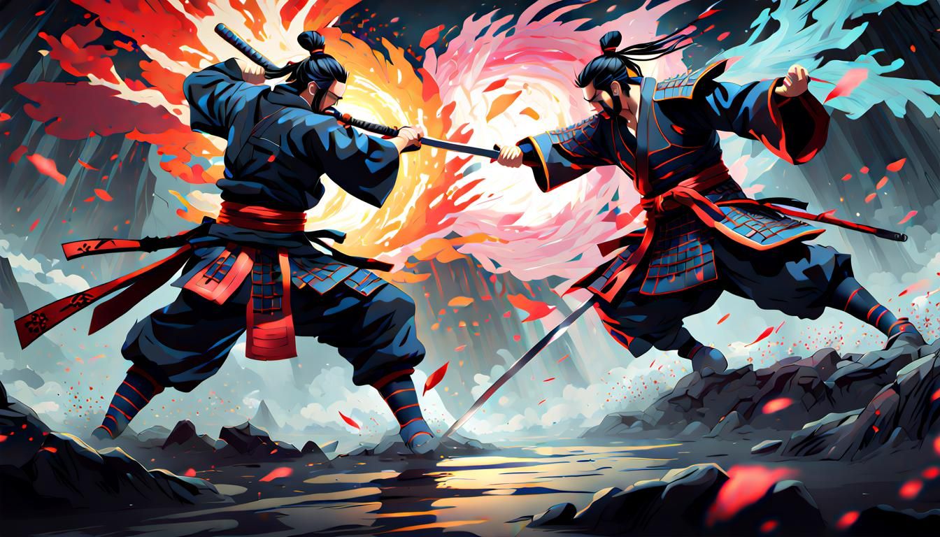 Epic Anime Supervillain Battle in Digital Art