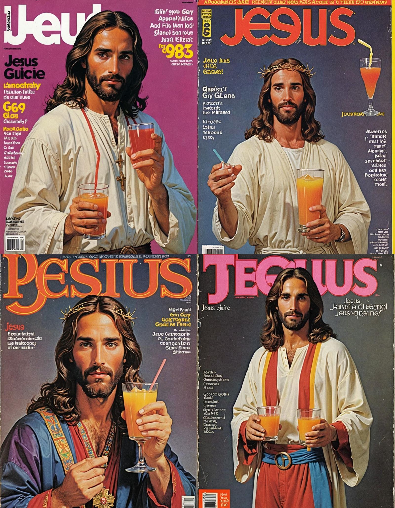 1980s Magazine Cover: Jesus Juice with Gay Iconography