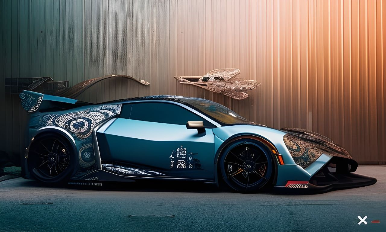 Filigree Tokyo Drifting Car in Japanese Garage
