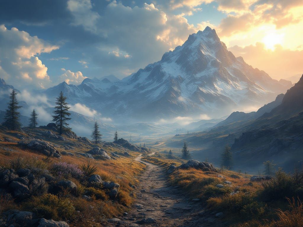 Epic Mountain Trail Vista Photography