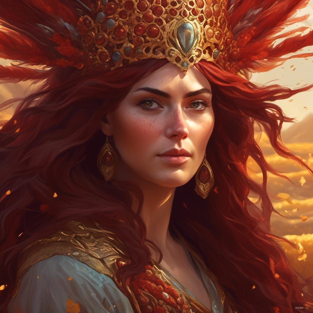 Ancient Persian Goddess in Hyperreal Style