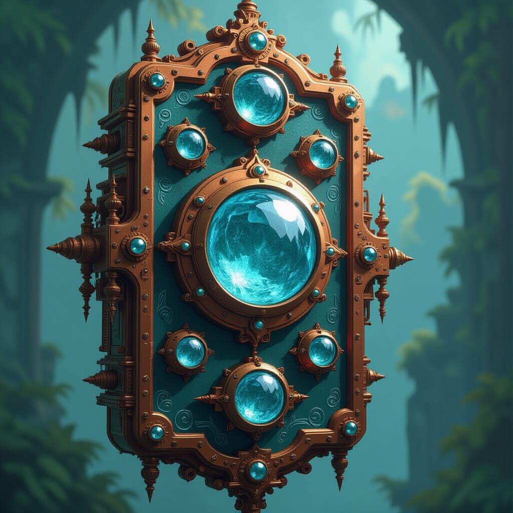 Steampunk Crystal Control Panel in Fantasy Style